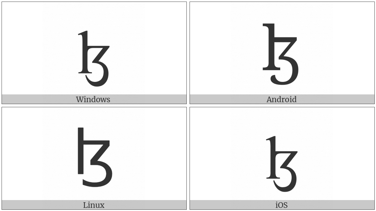 Latin Small Letter Lezh on various operating systems