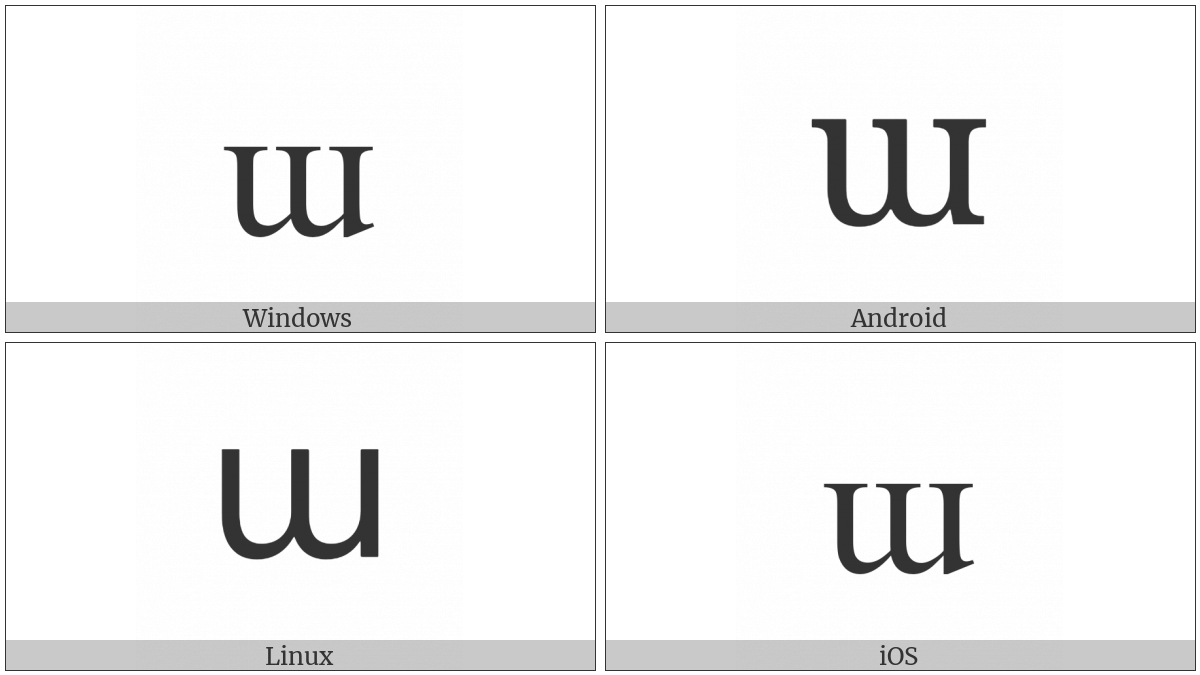 Latin Small Letter Turned M on various operating systems