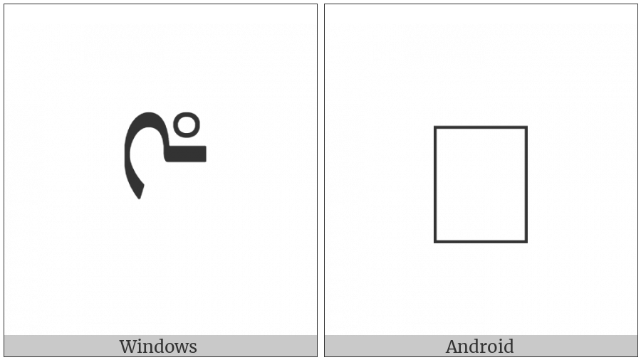 Mongolian Letter Sibe Ha on various operating systems