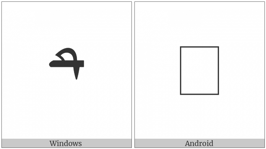 Mongolian Letter Sibe Ta on various operating systems