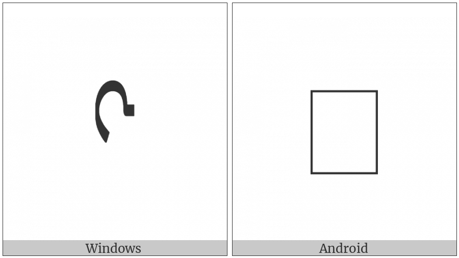 Mongolian Letter Manchu Ka on various operating systems