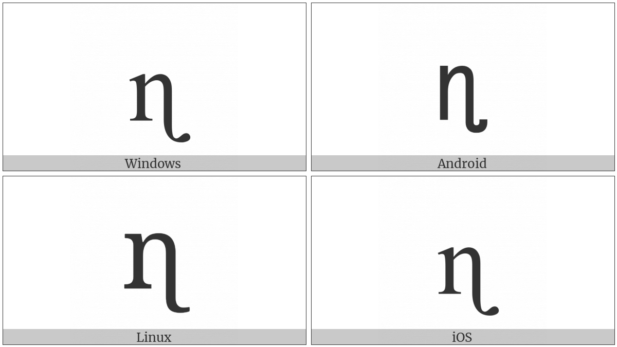 Latin Small Letter N With Retroflex Hook on various operating systems