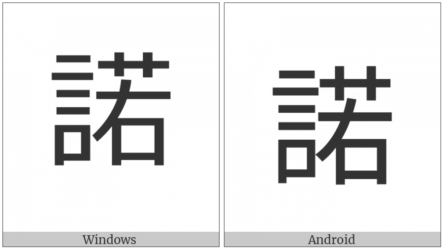 Cjk Compatibility Ideograph-F95D on various operating systems