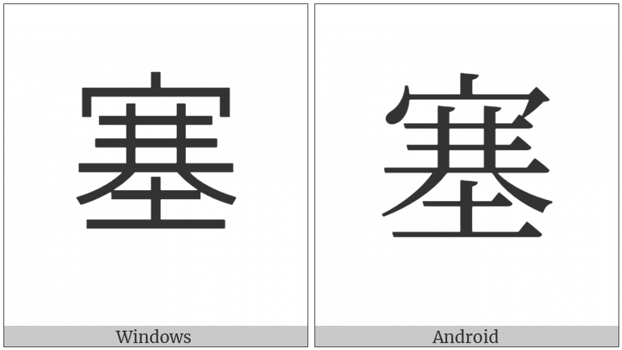 Cjk Compatibility Ideograph-F96C on various operating systems