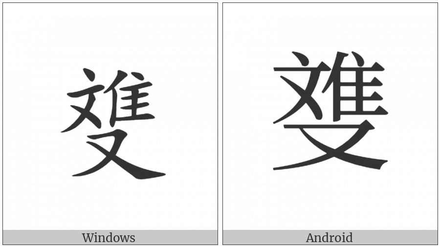 Cjk Compatibility Ideograph-Fa0E on various operating systems