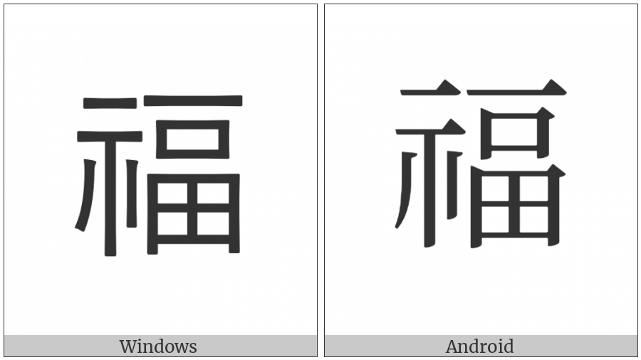 Cjk Compatibility Ideograph-Fa1B on various operating systems