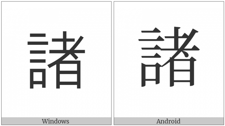 Cjk Compatibility Ideograph-Fa22 on various operating systems