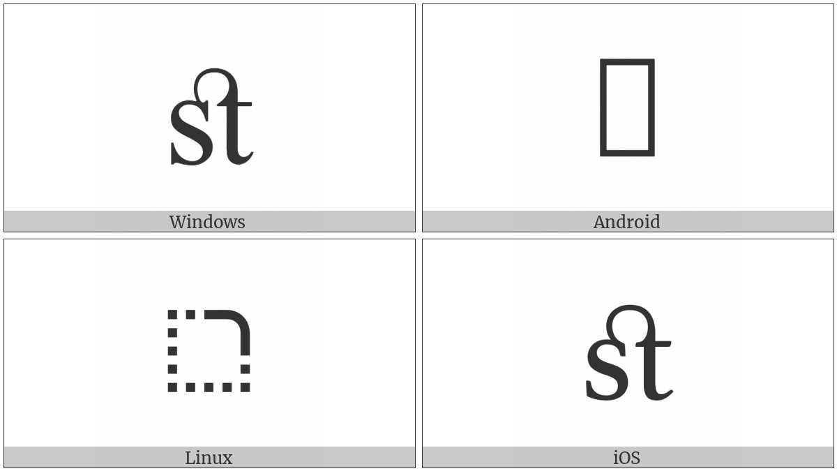 Latin Small Ligature St on various operating systems