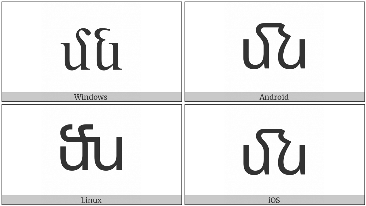 Armenian Small Ligature Men Now on various operating systems