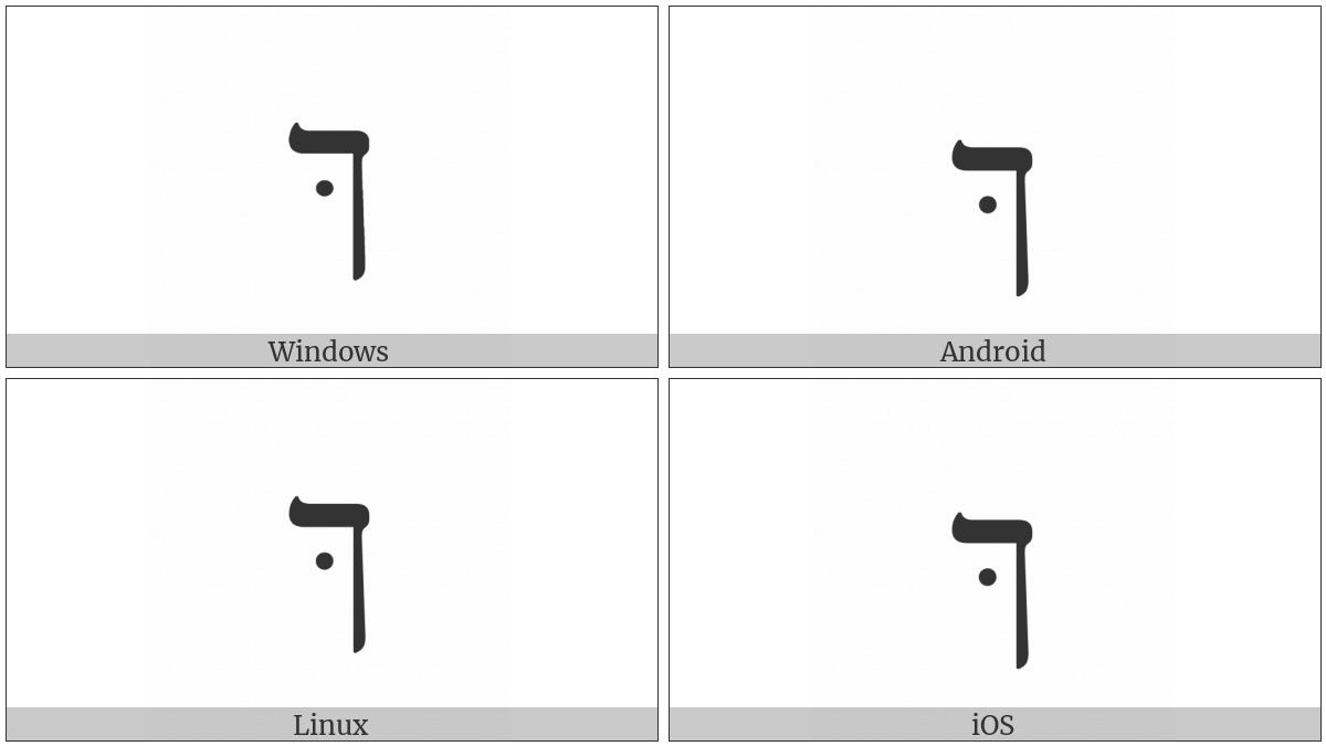 Hebrew Letter Final Kaf With Dagesh on various operating systems