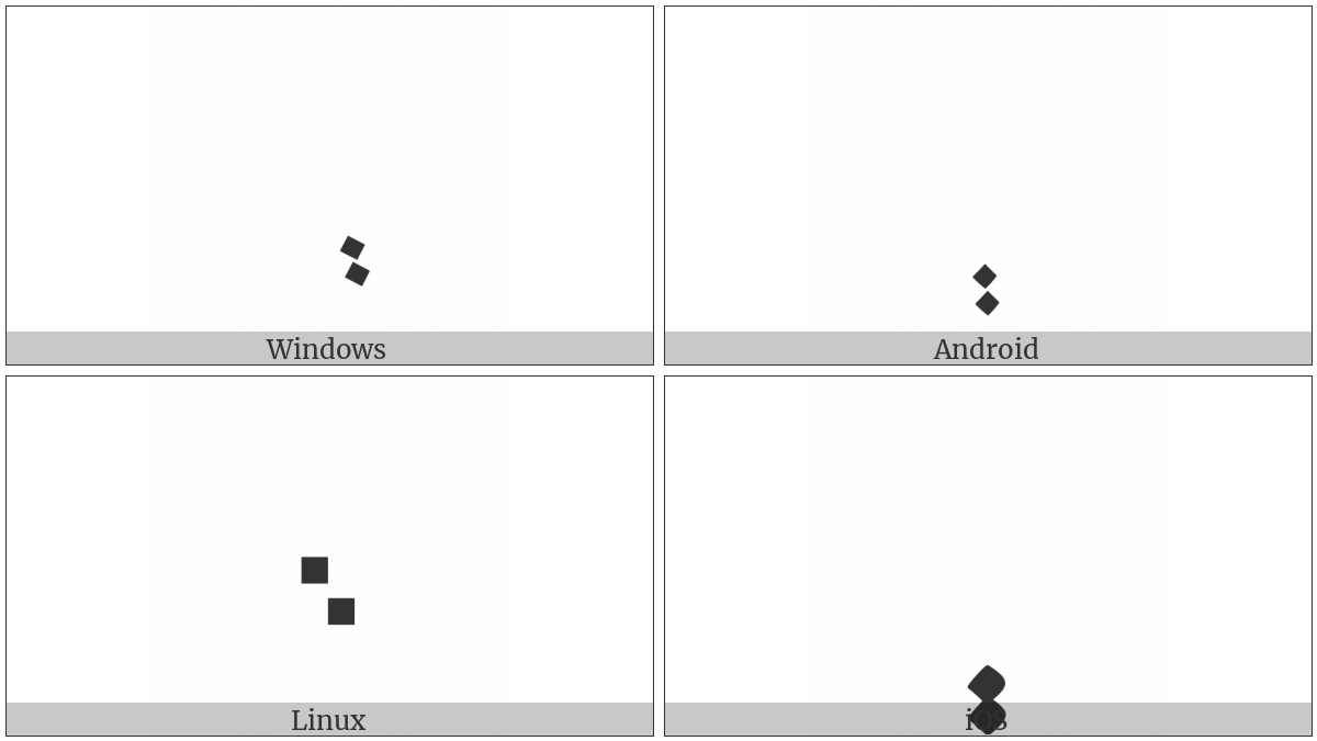 Arabic Symbol Two Dots Vertically Below on various operating systems