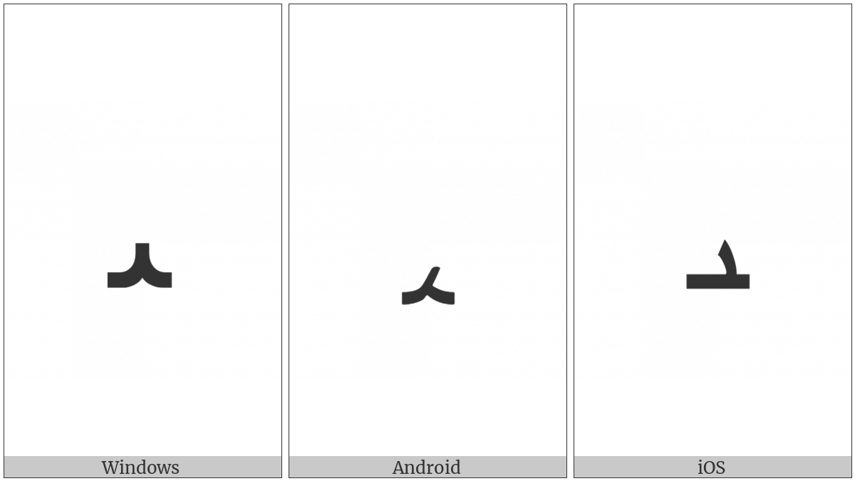 Arabic Letter Uighur Kazakh Kirghiz Alef Maksura Medial Form on various operating systems