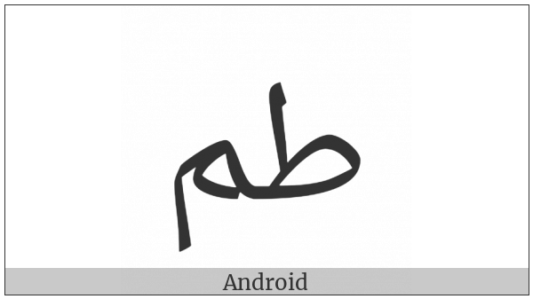 Arabic Ligature Tah With Meem Isolated Form on various operating systems