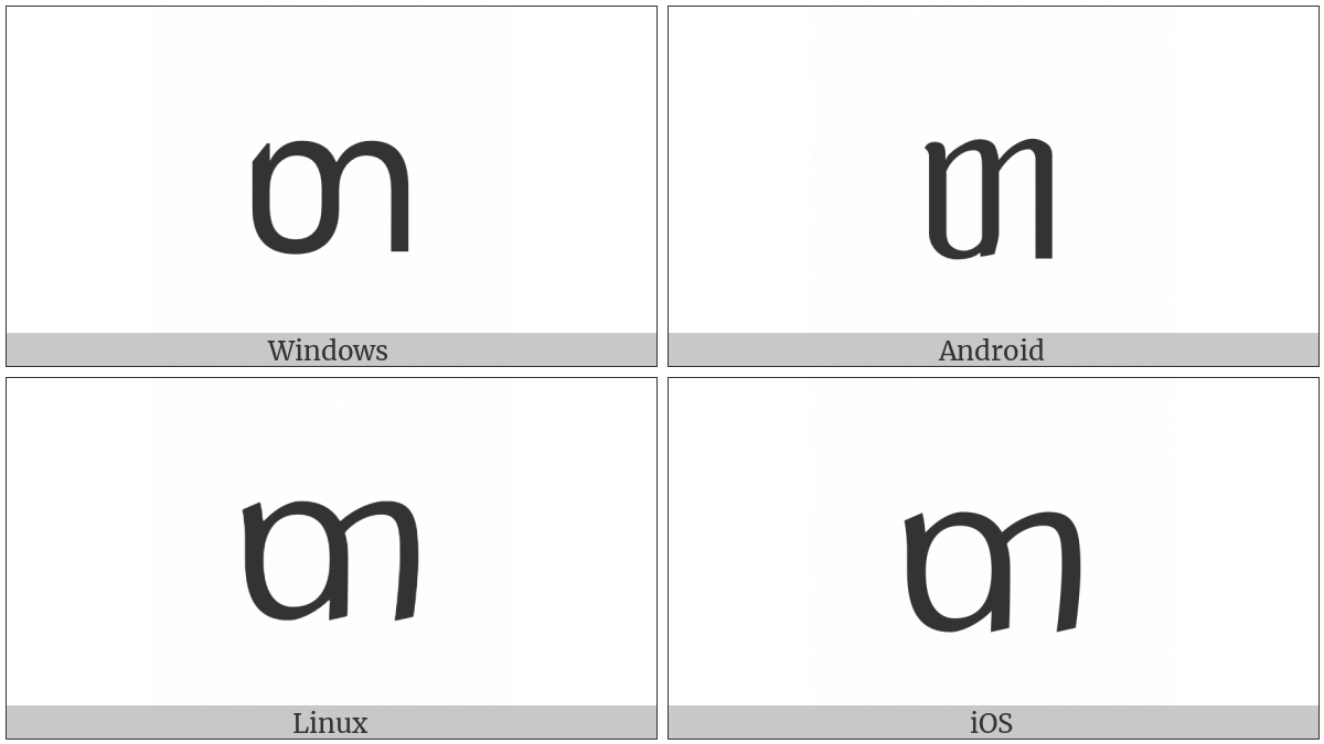 Tai Le Letter Ta on various operating systems