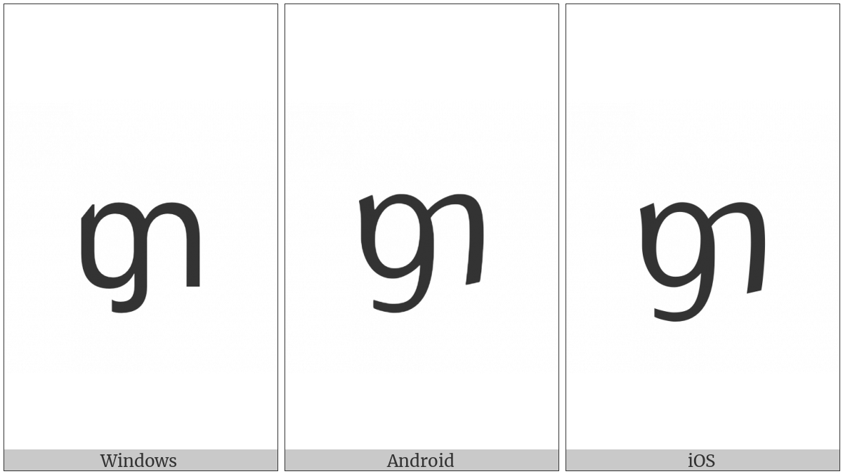 Tai Le Letter Ha on various operating systems