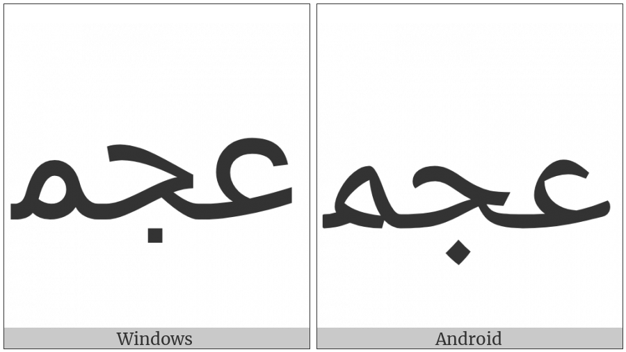 Arabic Ligature Ain With Jeem With Meem Initial Form on various operating systems