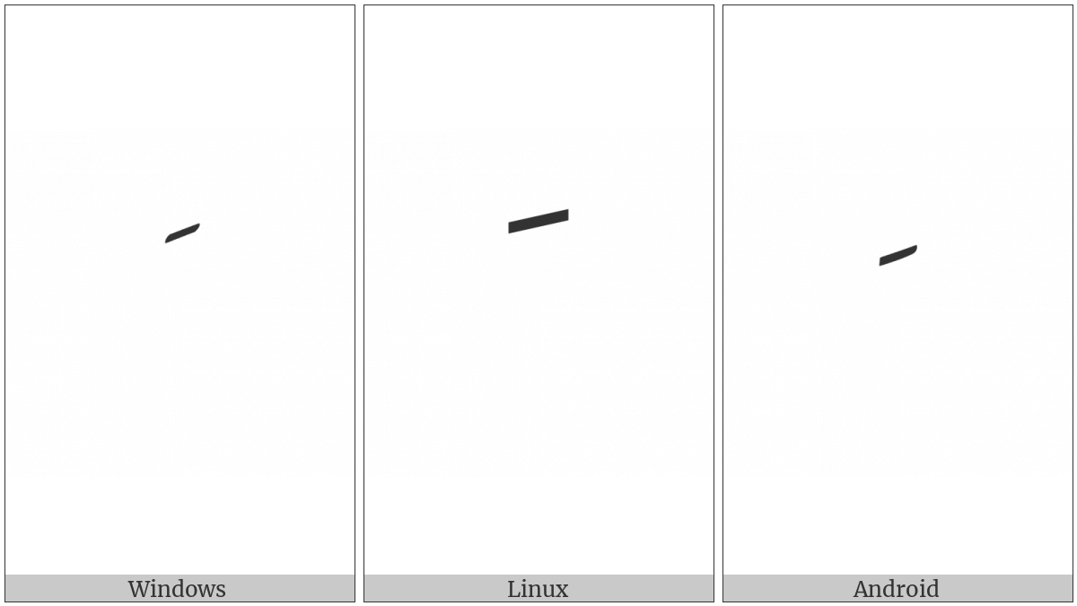 Arabic Fatha Isolated Form on various operating systems