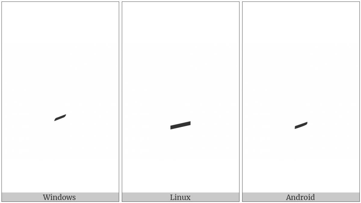 Arabic Kasra Isolated Form on various operating systems