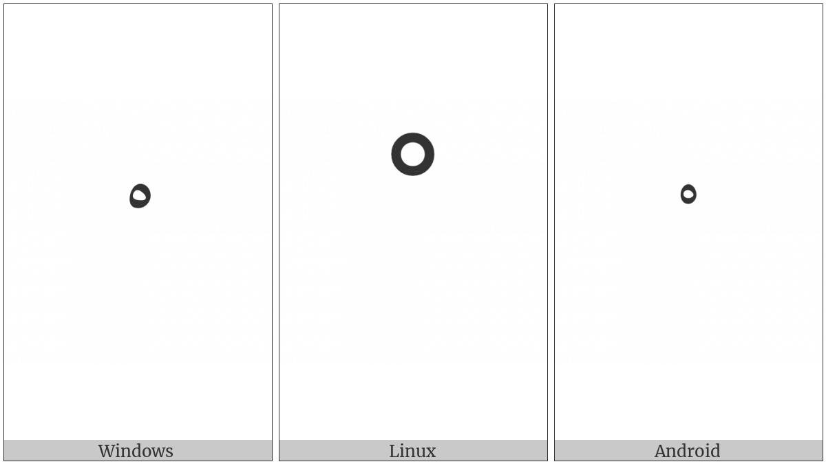 Arabic Sukun Isolated Form on various operating systems