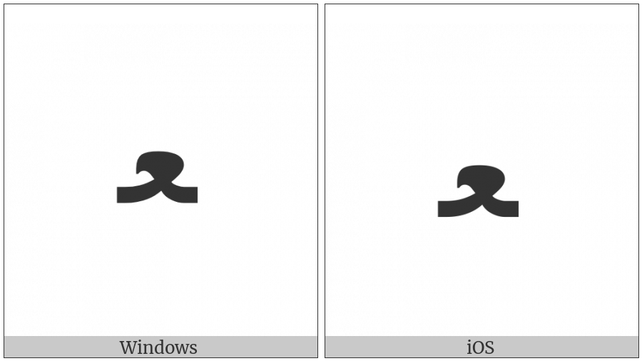 Arabic Letter Ain Medial Form on various operating systems