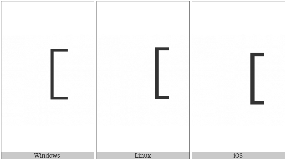 Fullwidth Left Square Bracket on various operating systems