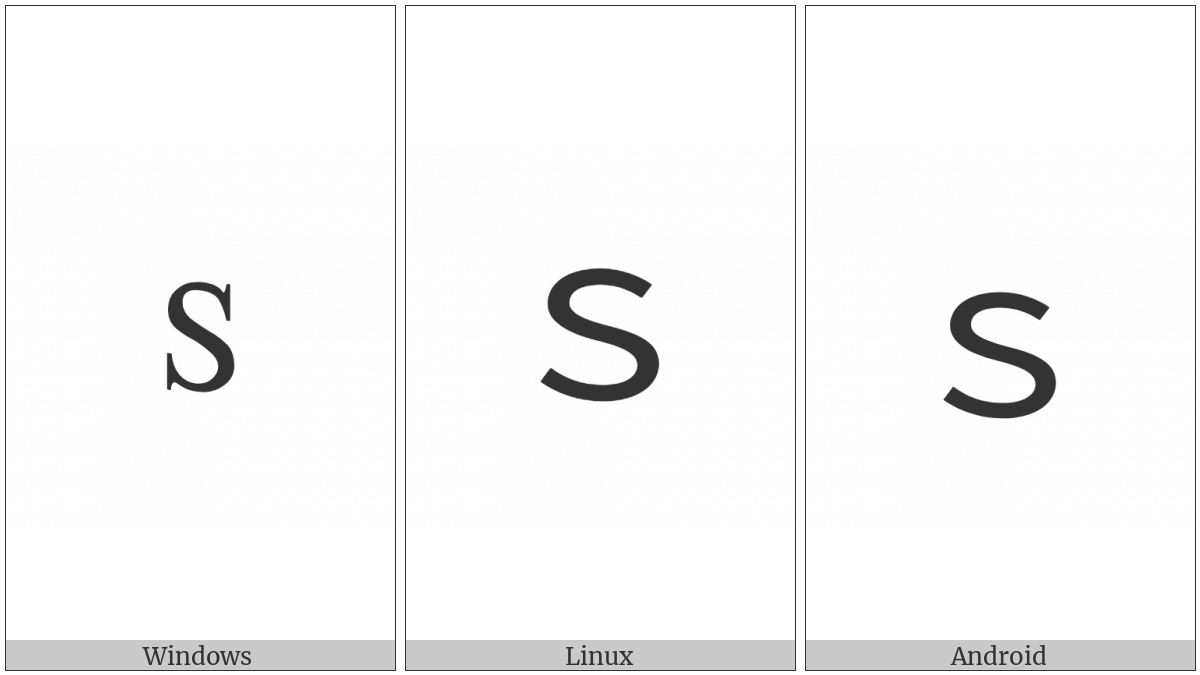 Fullwidth Latin Small Letter S on various operating systems