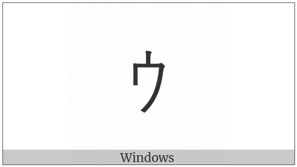 Halfwidth Katakana Letter Small U on various operating systems