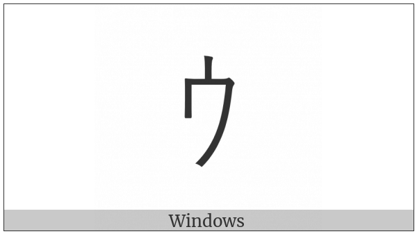 Halfwidth Katakana Letter U on various operating systems