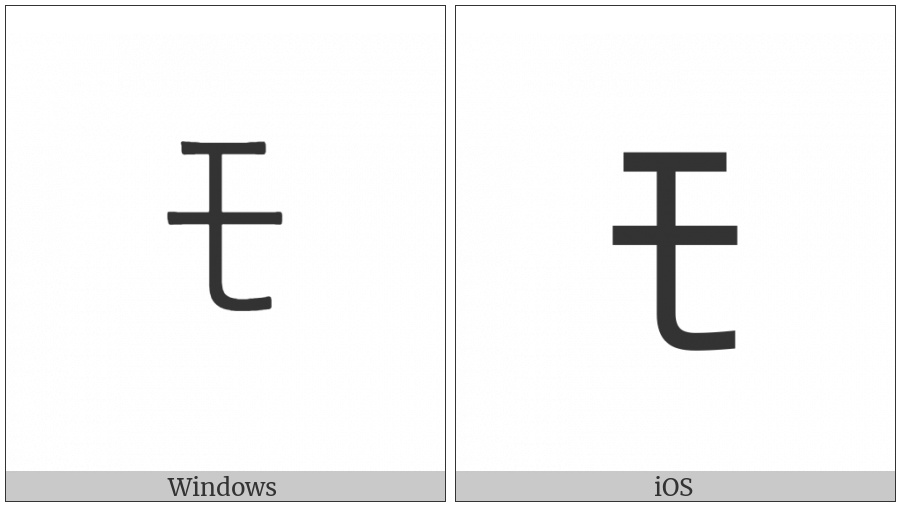 Halfwidth Katakana Letter Mo on various operating systems