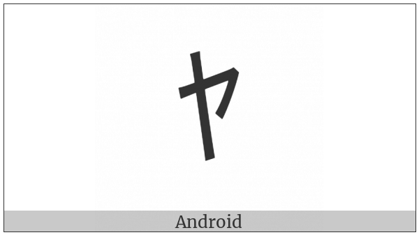 Halfwidth Katakana Letter Ya on various operating systems