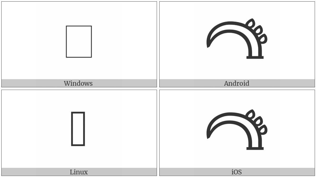 Linear B Ideogram B151 Horn on various operating systems