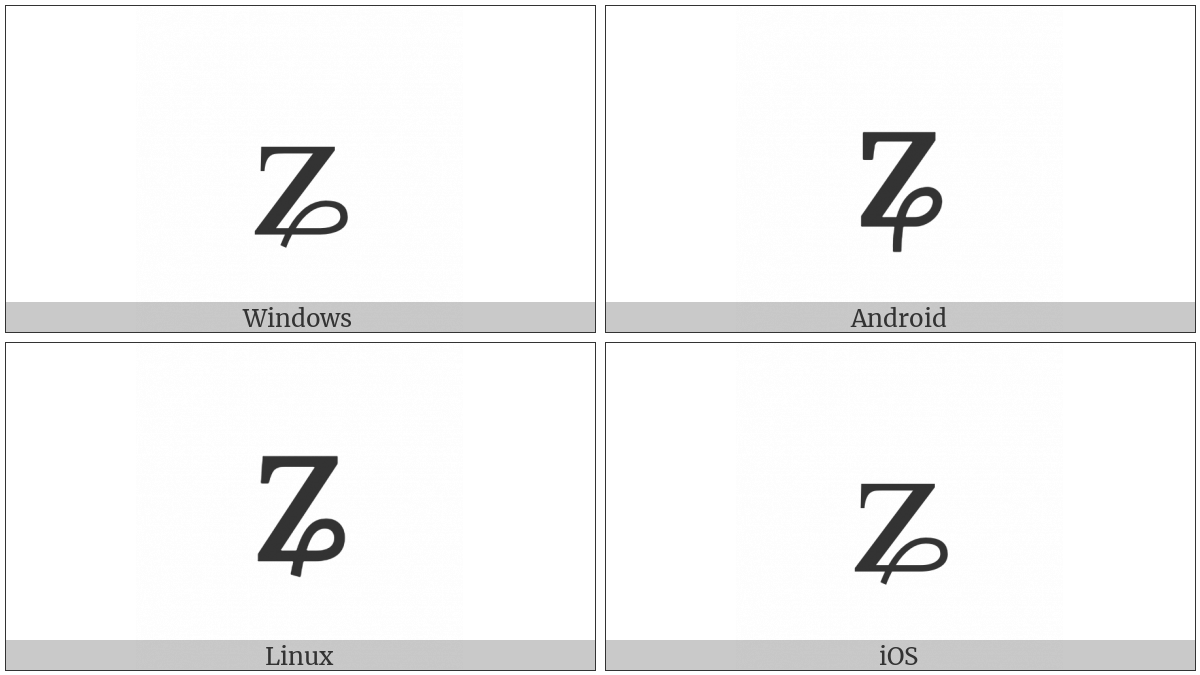 Latin Small Letter Z With Curl on various operating systems