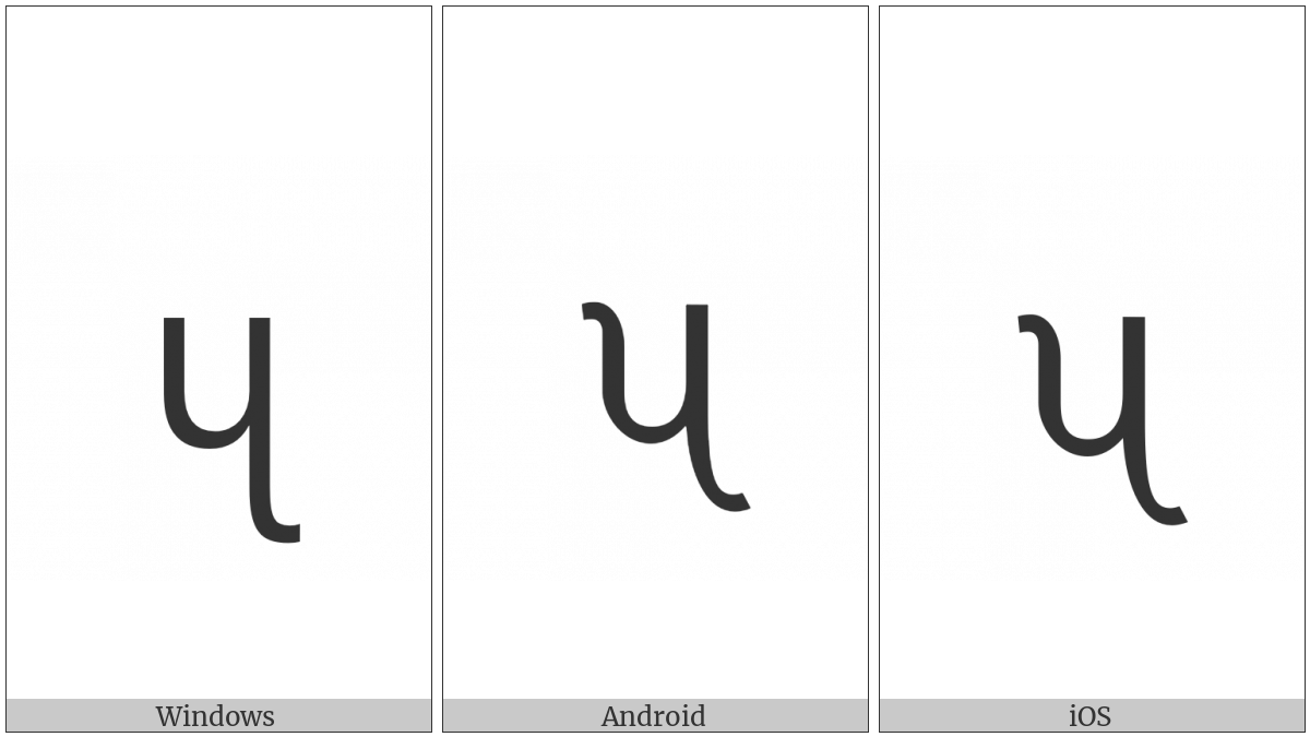 New Tai Lue Vowel Sign Uu on various operating systems