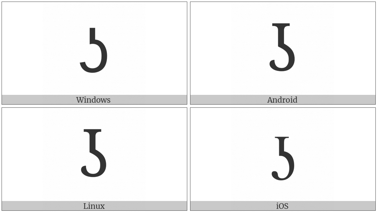 Latin Letter Inverted Glottal Stop on various operating systems