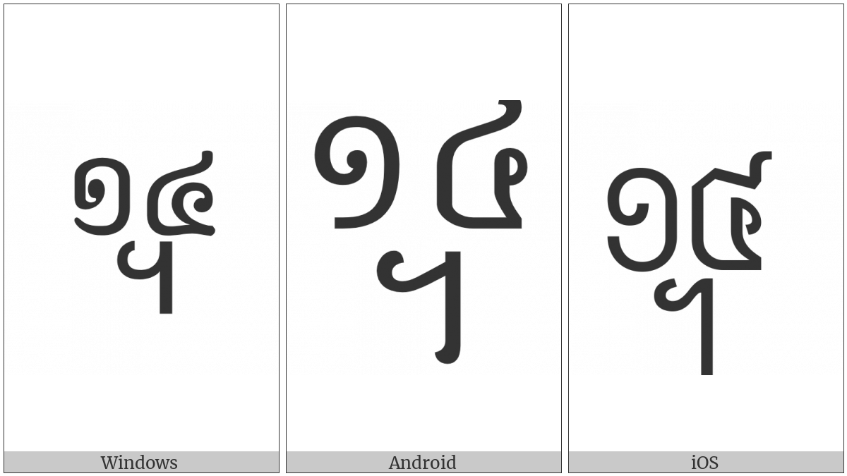 Khmer Symbol Dap-Buon Koet on various operating systems