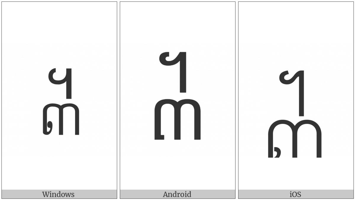 Khmer Symbol Bei Roc on various operating systems