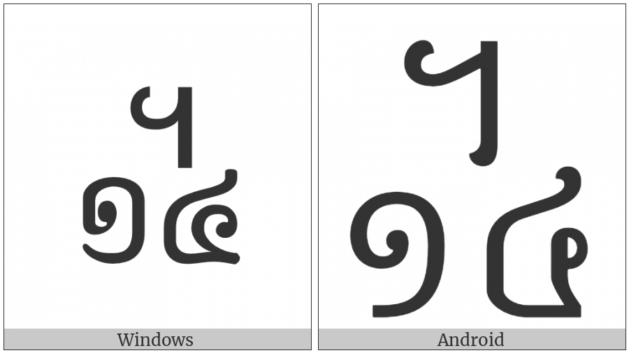 Khmer Symbol Dap-Buon Roc on various operating systems