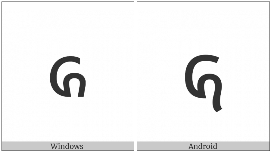 Osage Small Letter Cha on various operating systems