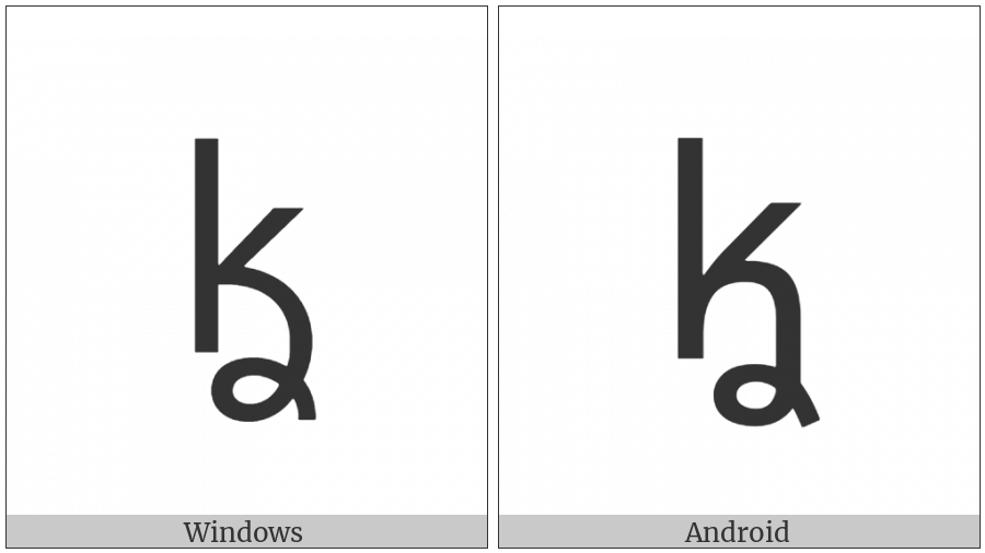 Osage Small Letter Kya on various operating systems