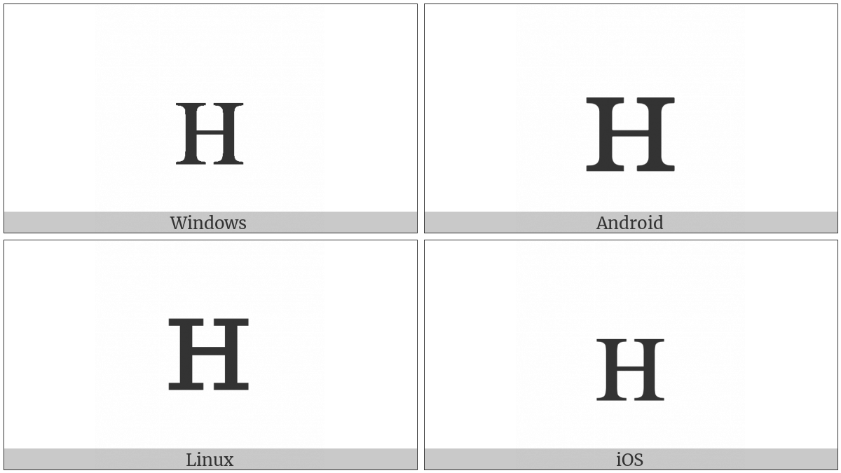 Latin Letter Small Capital H on various operating systems