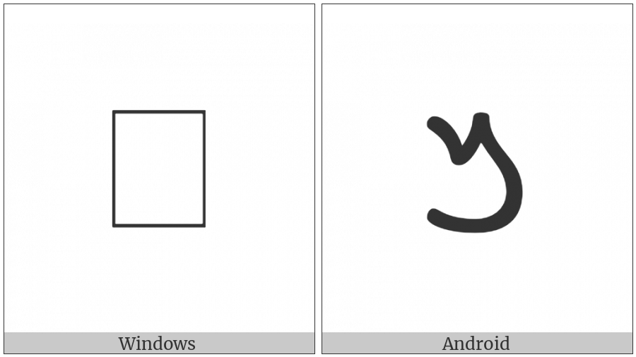 Palmyrene Letter Samekh on various operating systems