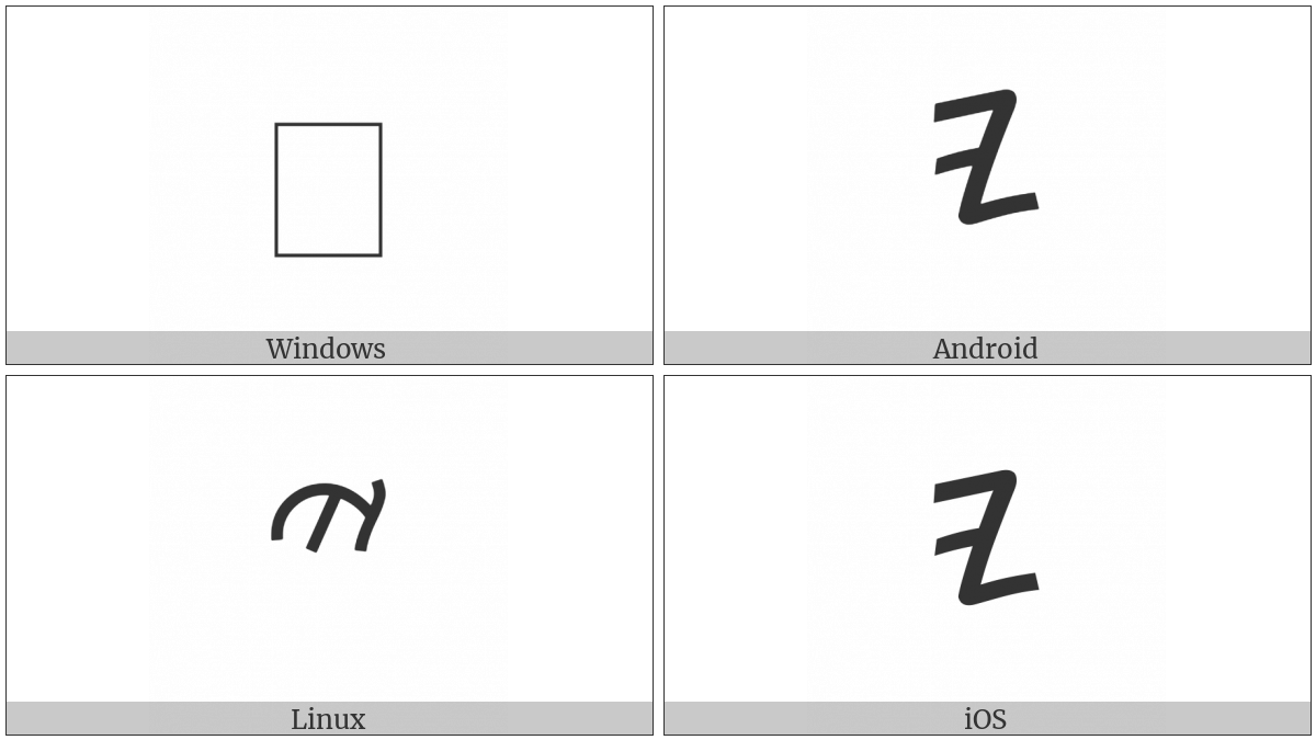 Phoenician Letter Yod on various operating systems