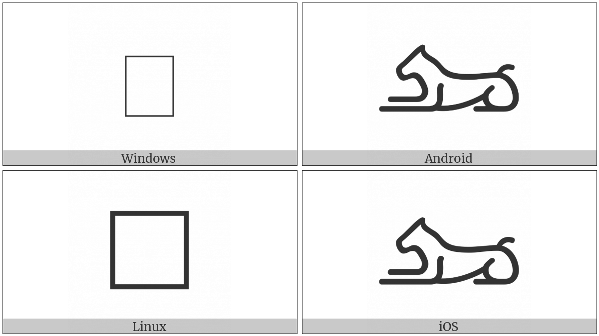 Meroitic Hieroglyphic Letter La on various operating systems