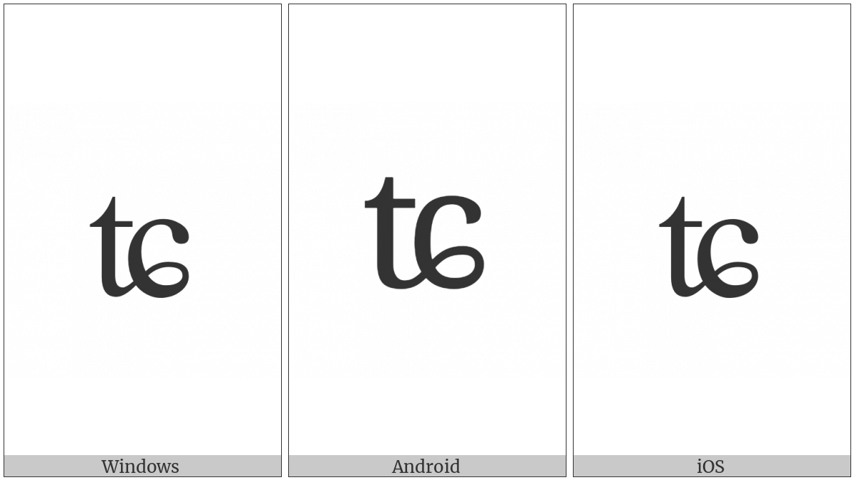 Latin Small Letter Tc Digraph With Curl on various operating systems