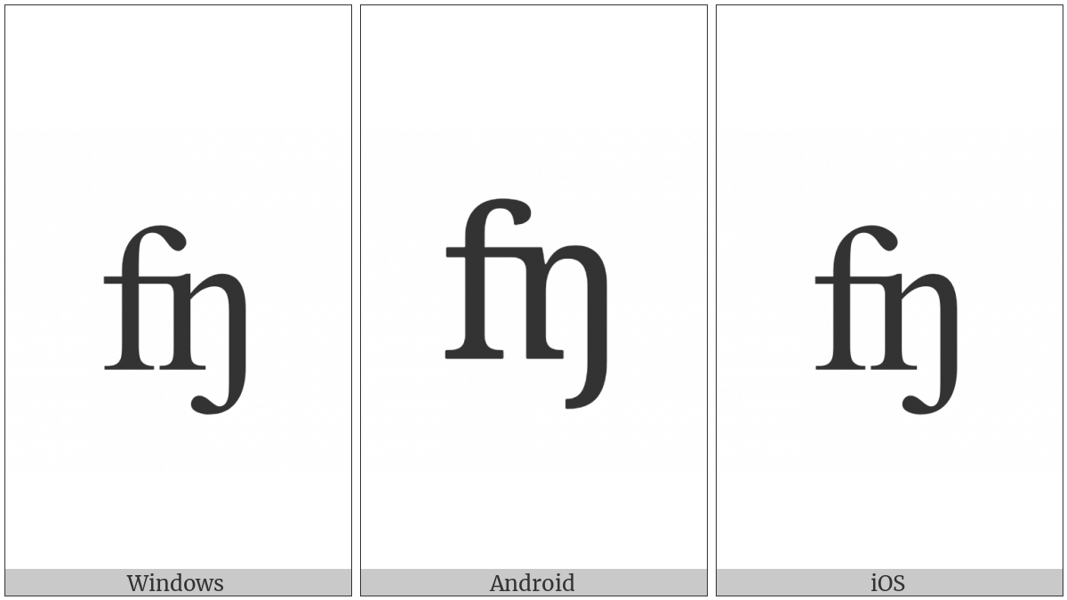 Latin Small Letter Feng Digraph on various operating systems