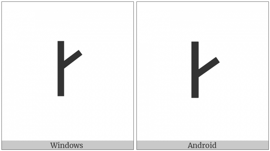 Old Turkic Letter Yenisei Aeng on various operating systems