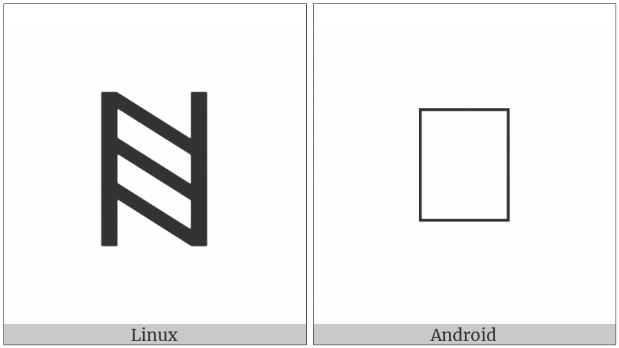 Old Hungarian Capital Letter Ez on various operating systems