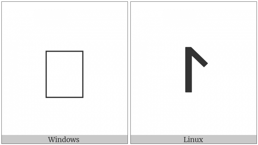 Old Hungarian Small Letter Ej on various operating systems