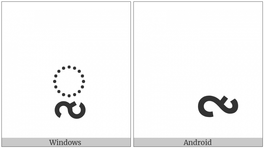 Brahmi Vowel Sign Vocalic Ll on various operating systems