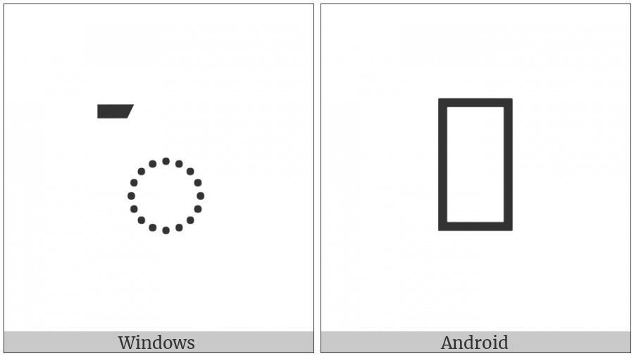 Brahmi Vowel Sign E on various operating systems